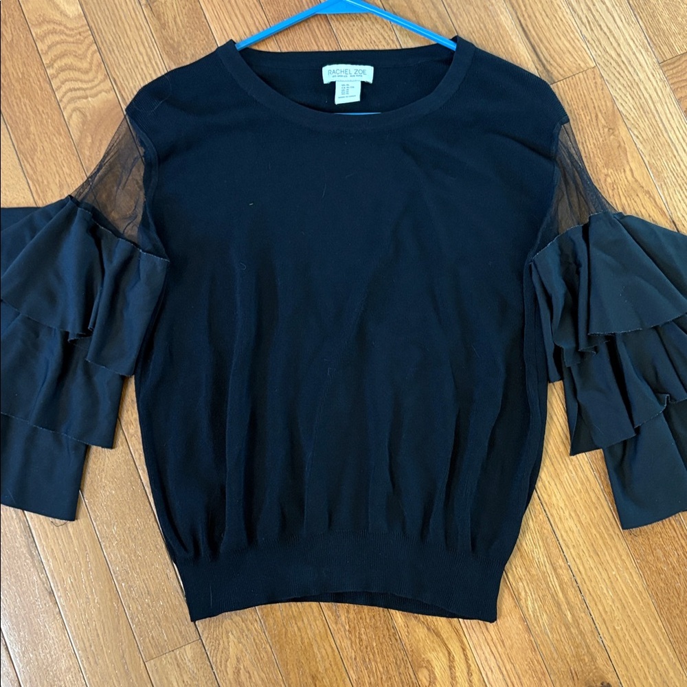 Rachel Zoe Black Bell Sleeve Blouse Size XL - Picture 2 of 10
